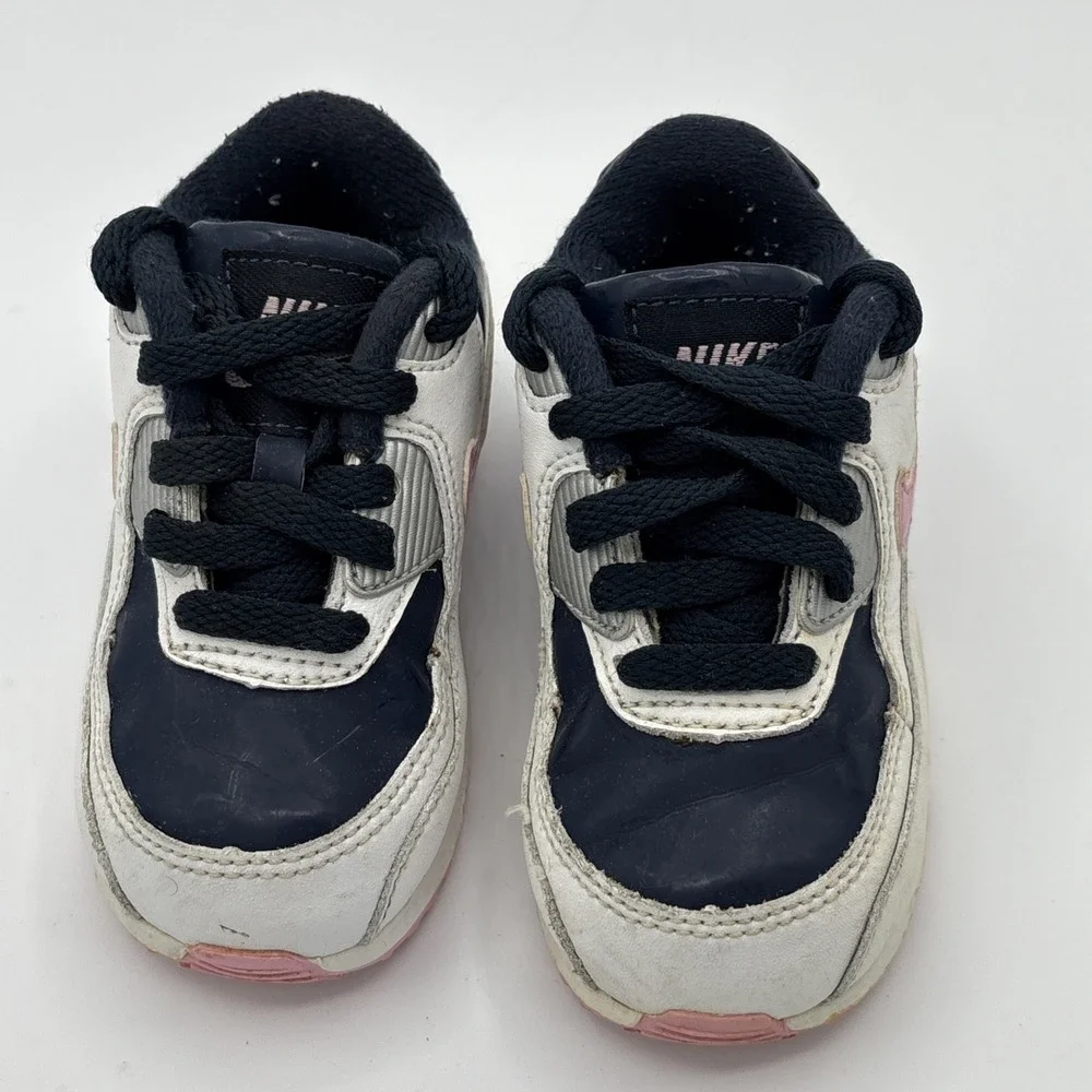 Nike Air Max 90 Triple Navy Pink‎ Toddler Sneakers 6c